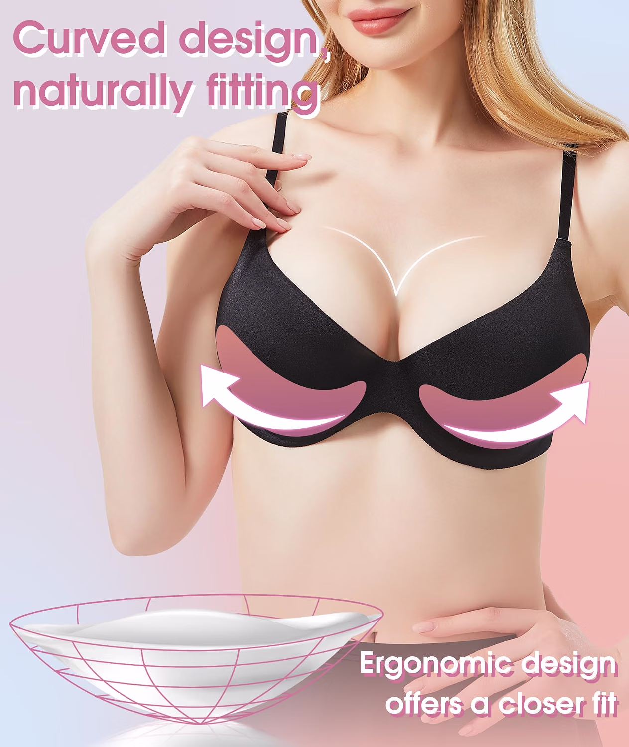 OXYSAIKO Clear Silicone Gel Push Up Bra Inserts — image 4