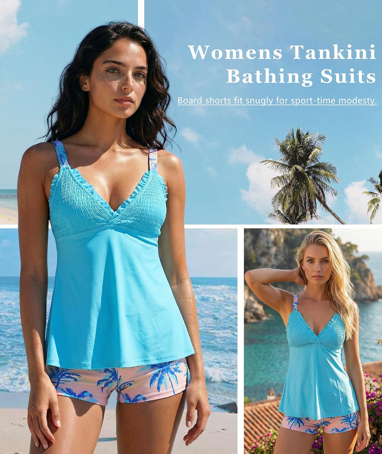 Urchics Smocked Tankini Swim Dress Set — image 3