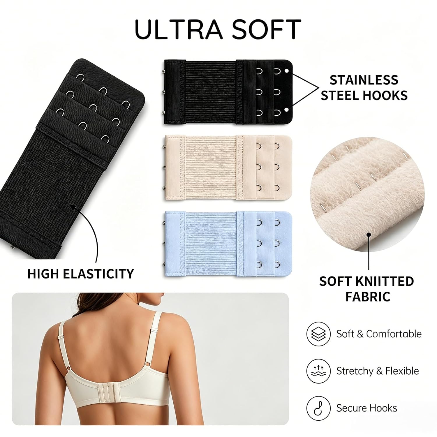 MECZFYZY 3 Hook 3 Row Bra Extender — image 5