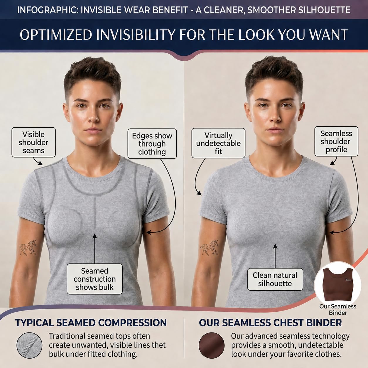 LGBT UNICORNS Seamless Chest Binder for FTM — image 4