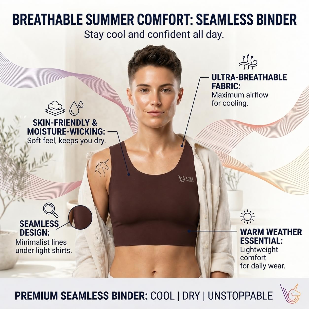 LGBT UNICORNS Seamless Chest Binder for FTM — image 5