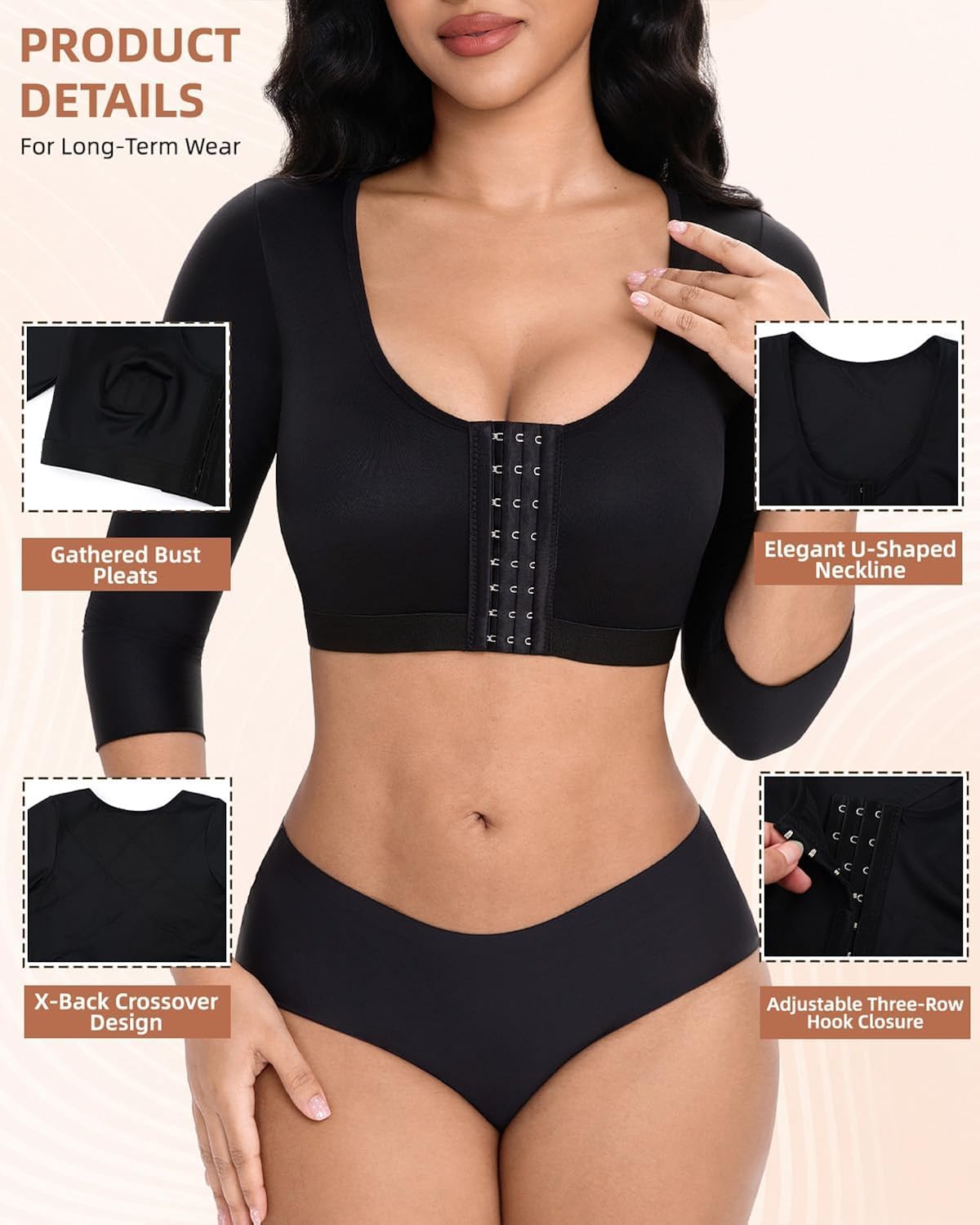 SOEYHALY Seamless Arm Compression Shaper for Women — image 2