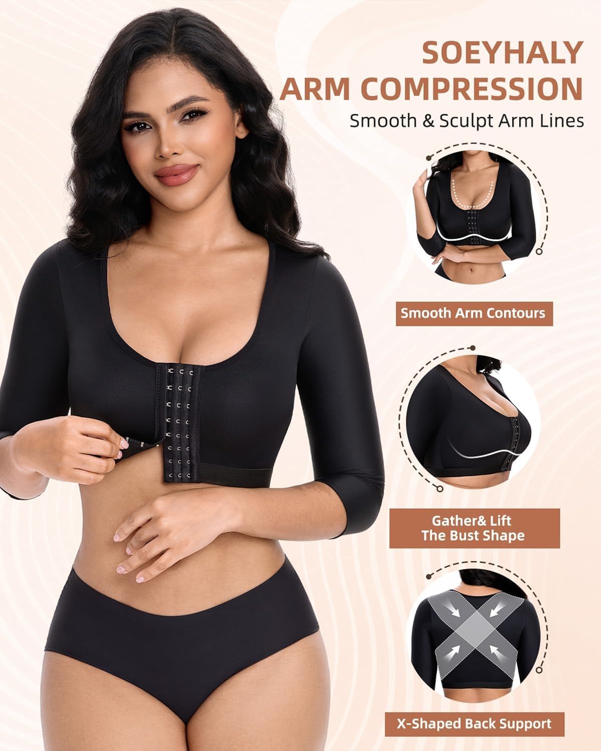 SOEYHALY Seamless Arm Compression Shaper for Women — image 7