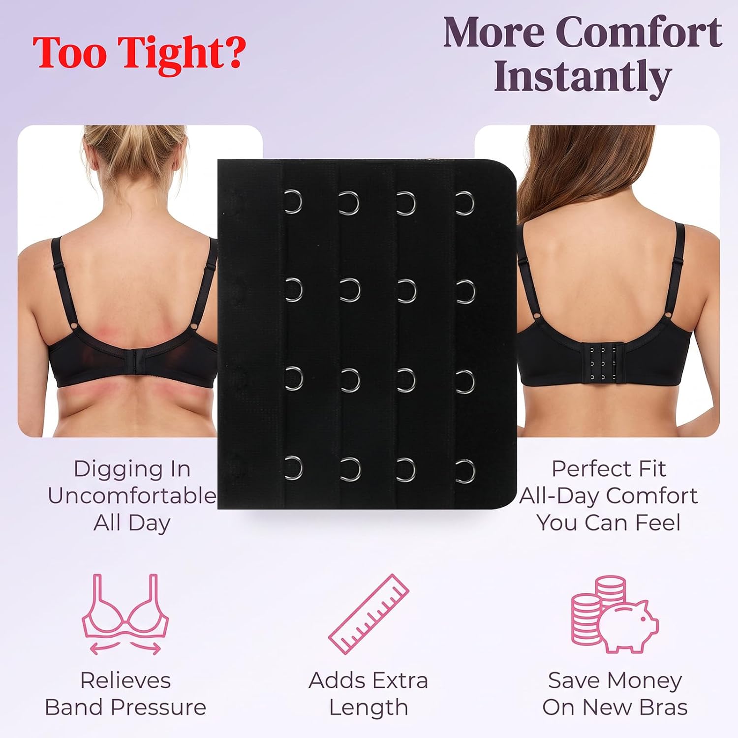 Chsoejuf 4 Hook Bra Extender for Women — image 4