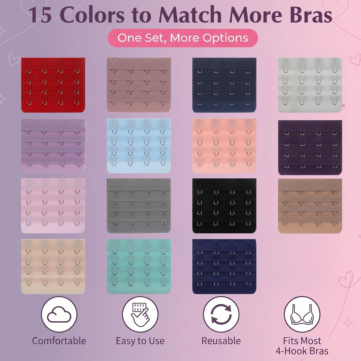 Chsoejuf 4 Hook Bra Extender for Women — image 6