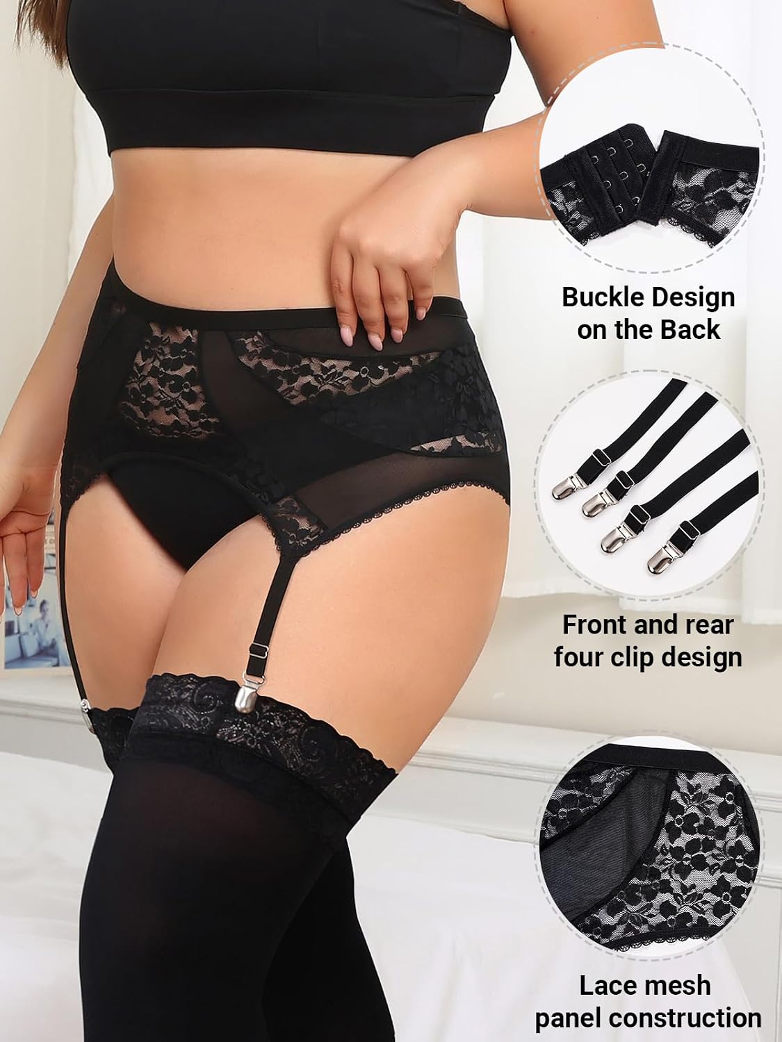 Moon Wood Plus Size Lace Garter Belt — image 4