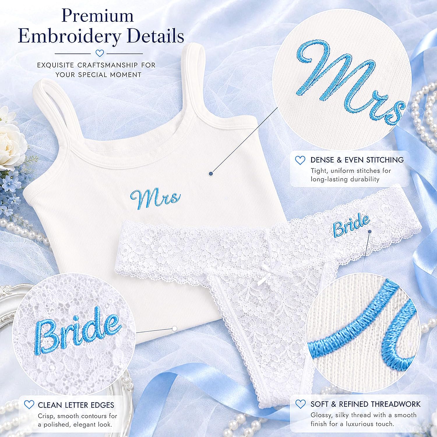 DLSIXNCO Bridal Mrs Tank and Lace Thong Set — image 2