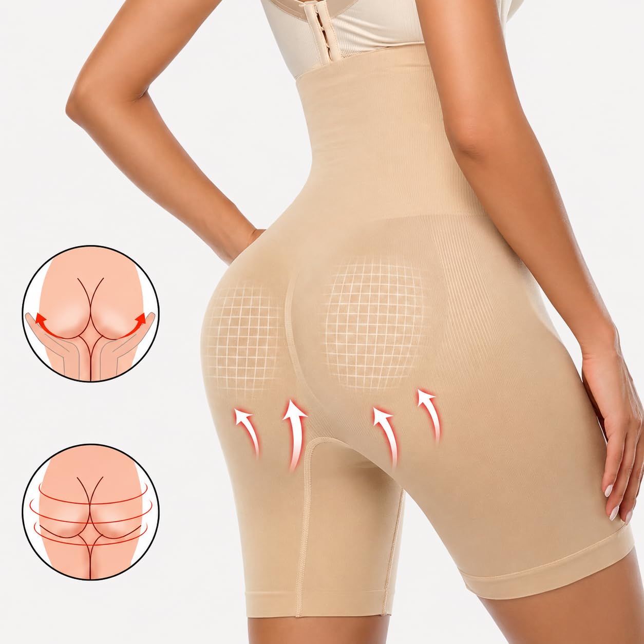 High Waisted Shapewear Shorts with Tummy Control