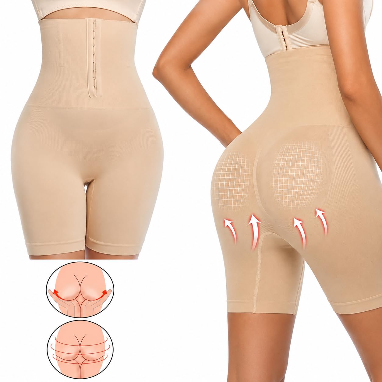 High Waisted Shapewear Shorts with Tummy Control — image 2