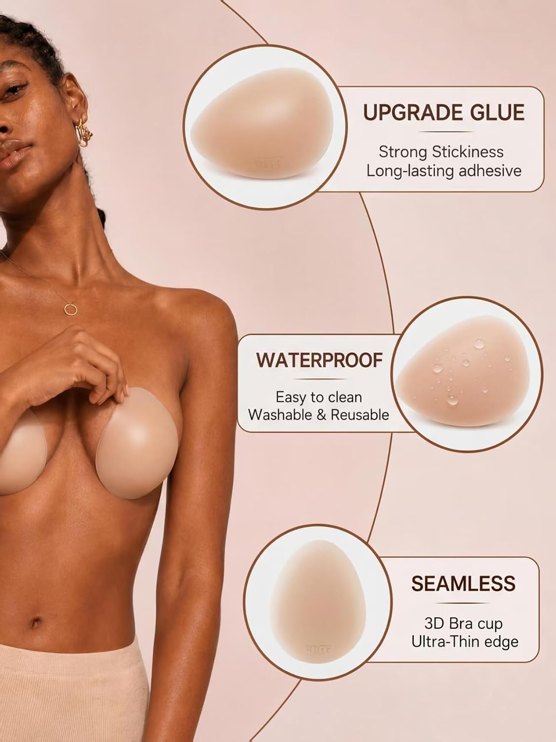 PUFF BODY Reusable Silicone Teardrop Nipple Covers with Lift — image 3