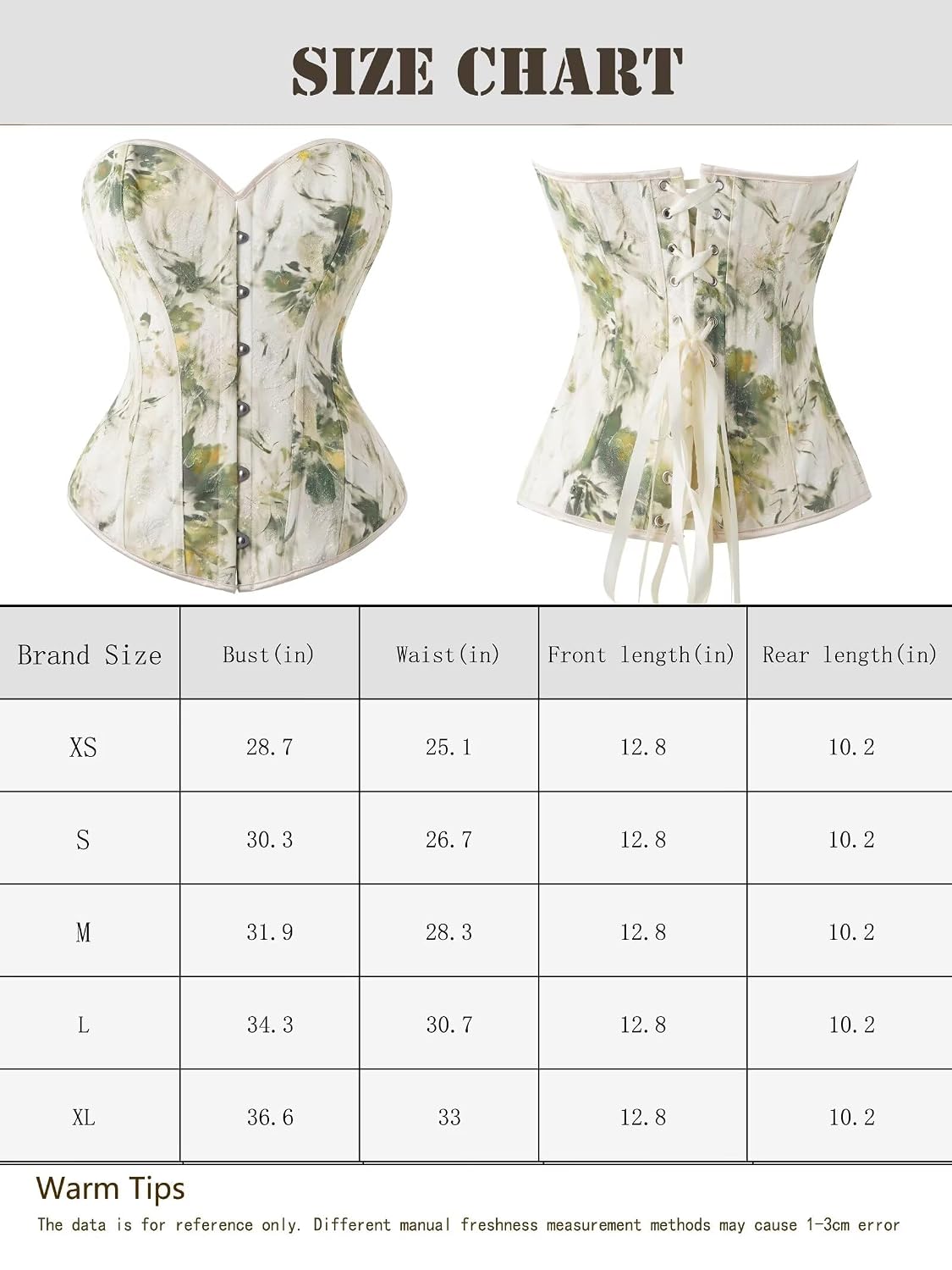QIAIYALA Vintage Floral Sweetheart Lace Up Bustier — image 6