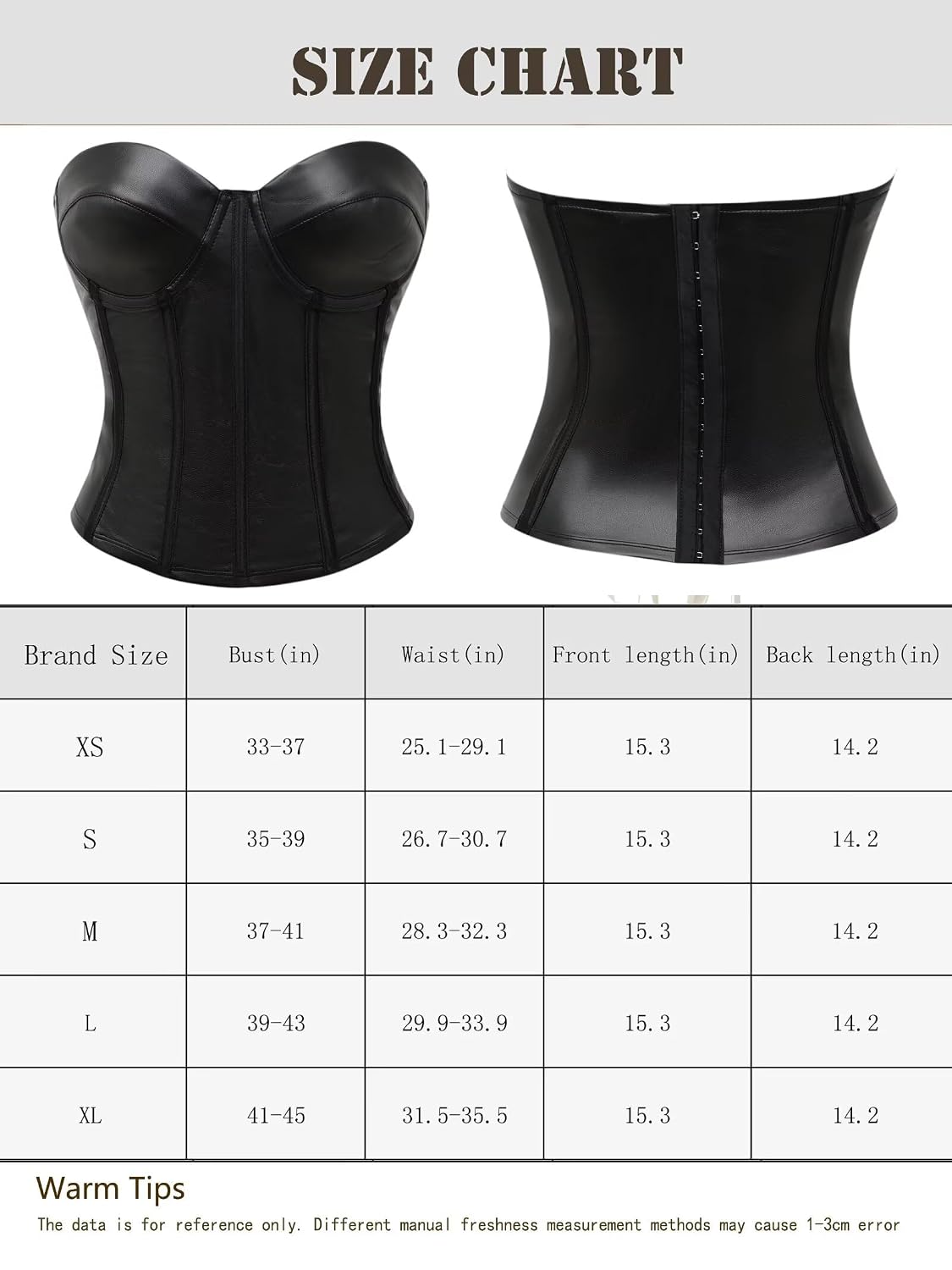 QIAIYALA Faux Leather Strapless Corset Top — image 6
