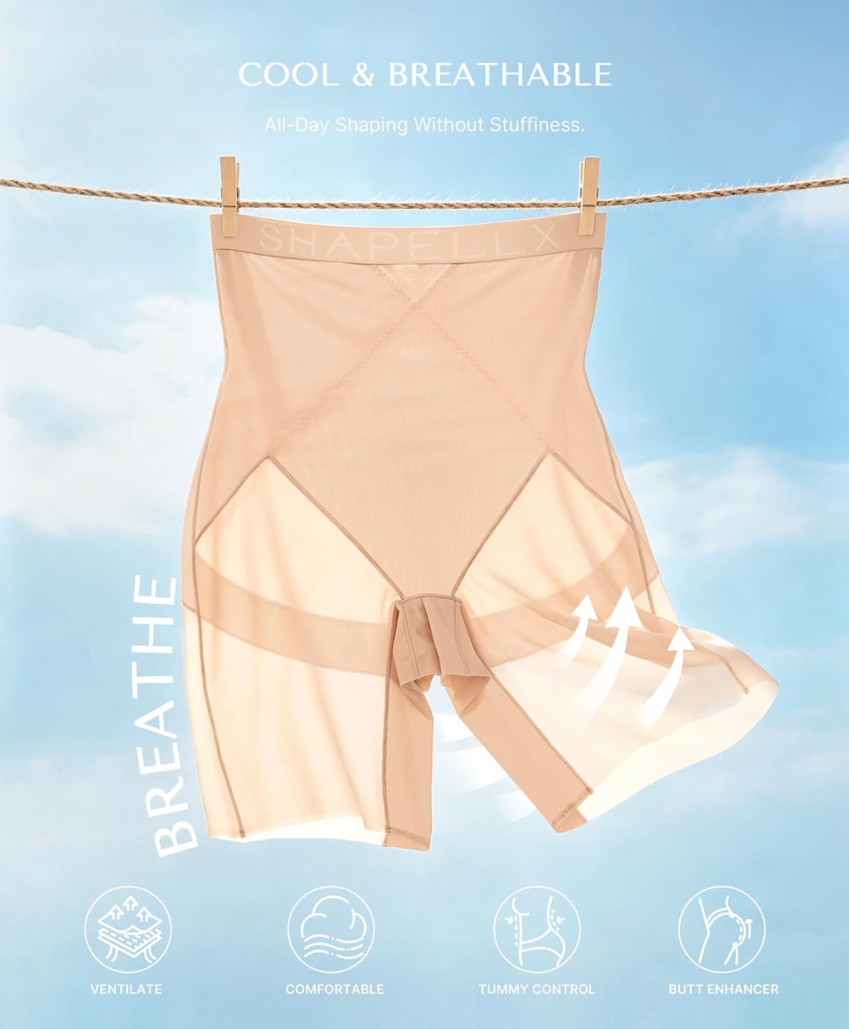 SHAPELLX High-Waisted Tummy Control Shapewear Shorts — image 5
