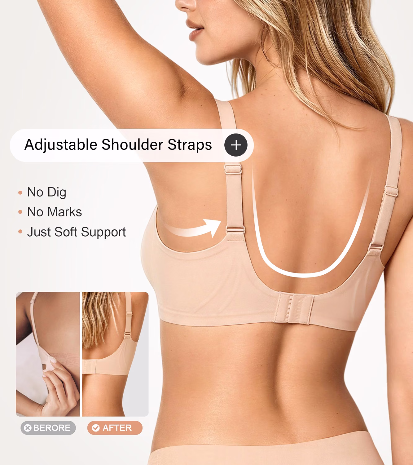 DEANGELMON Women's Wireless Jelly Seamless Bra — image 4