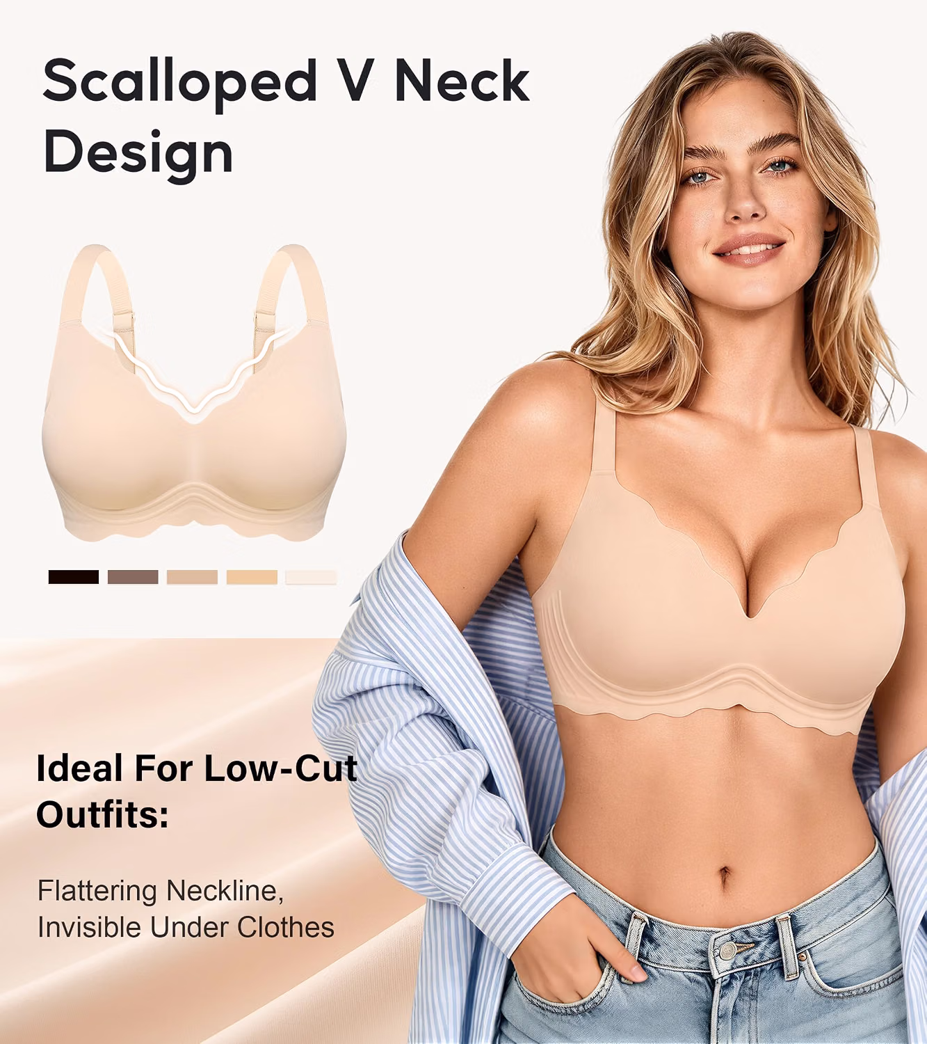 DEANGELMON Women's Wireless Jelly Seamless Bra — image 5