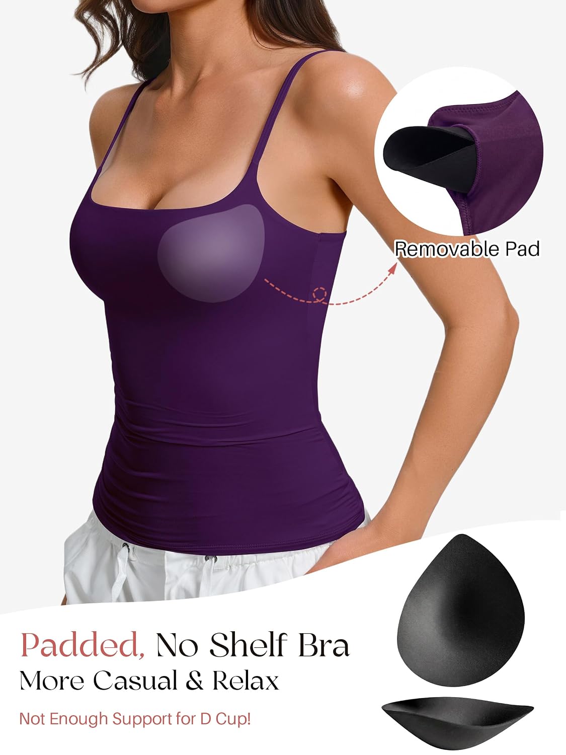 Avidlove Women's Padded Cami with Built-in Bra — image 4