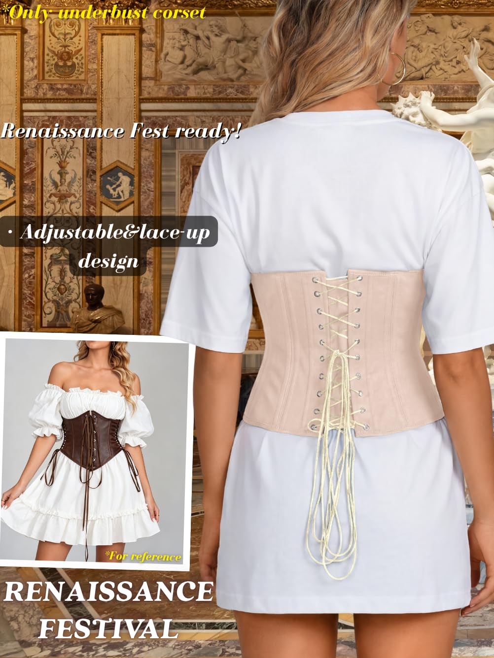 ChiaoLezhee Women's Underbust Corset with Boning — image 3