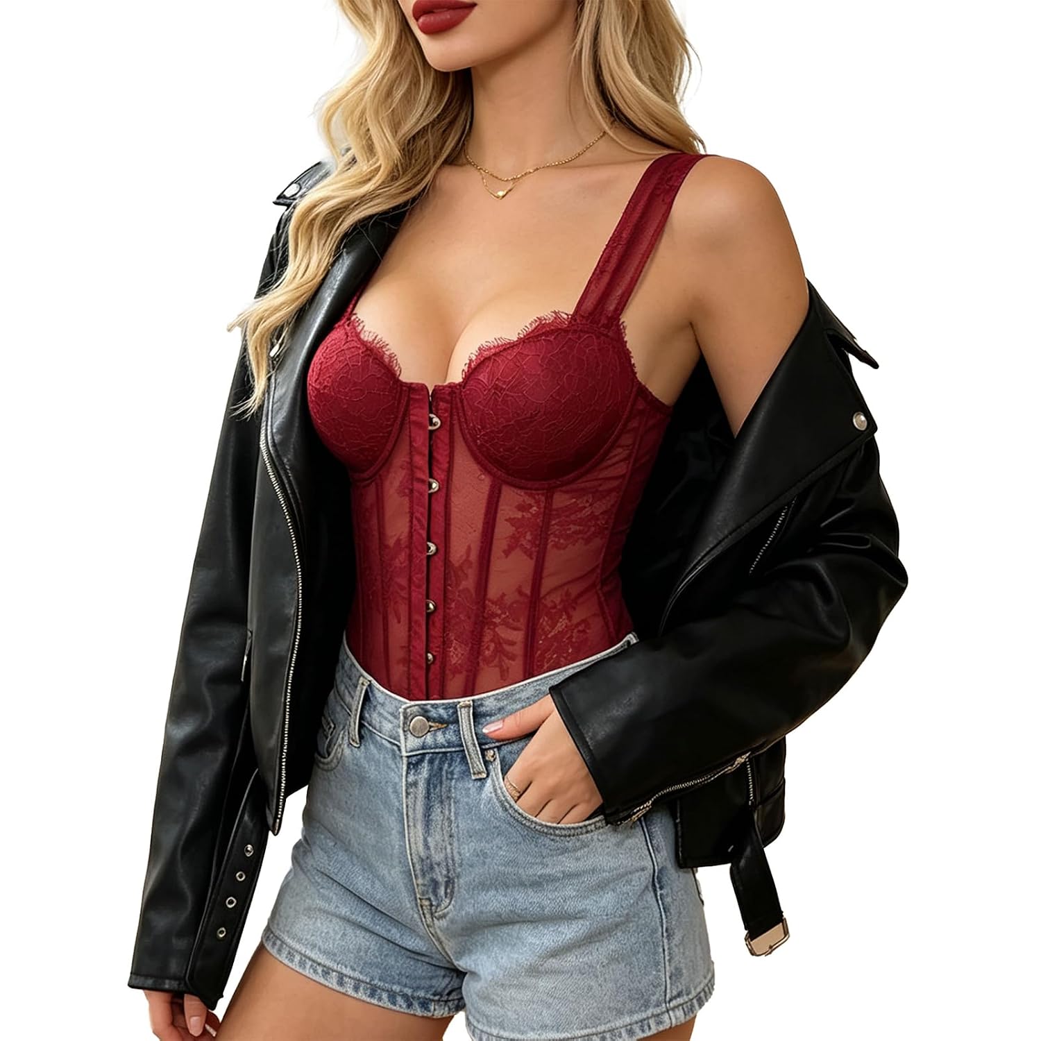 Lirokan Lace Corset Bustier Top