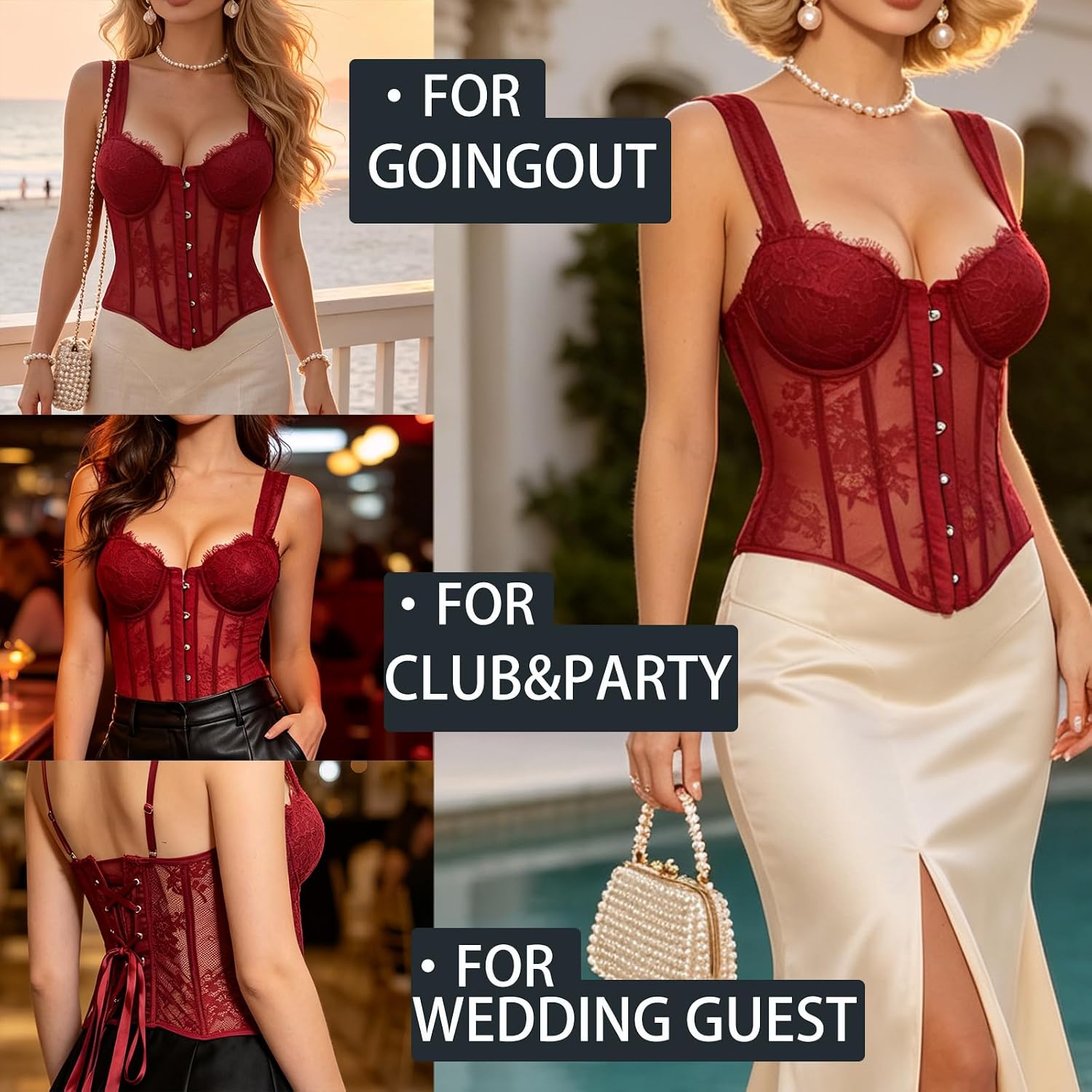 Lirokan Lace Corset Bustier Top — image 2