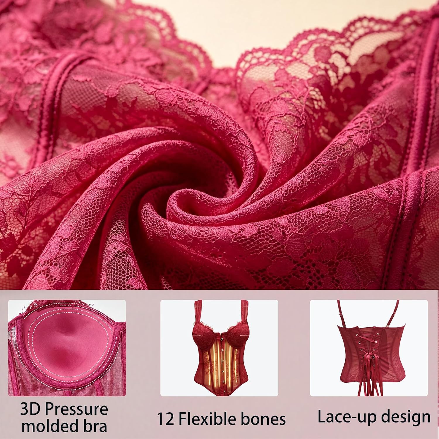 Lirokan Lace Corset Bustier Top — image 4