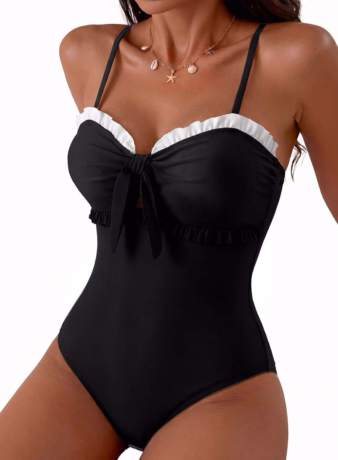 Herseas Women's Knotted Front One Piece Swimsuit — image 10