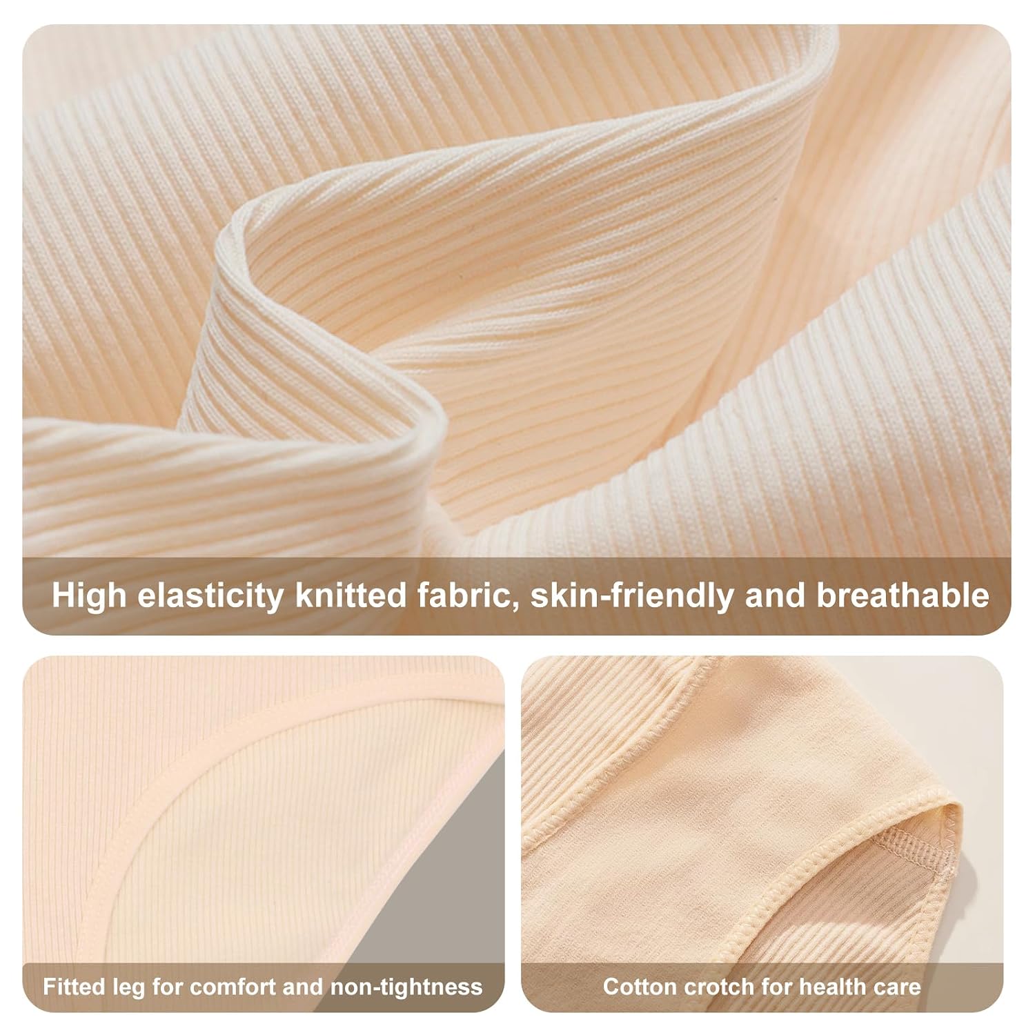 Dyienocs Ribbed Cotton Bikini Panties for Women — image 4