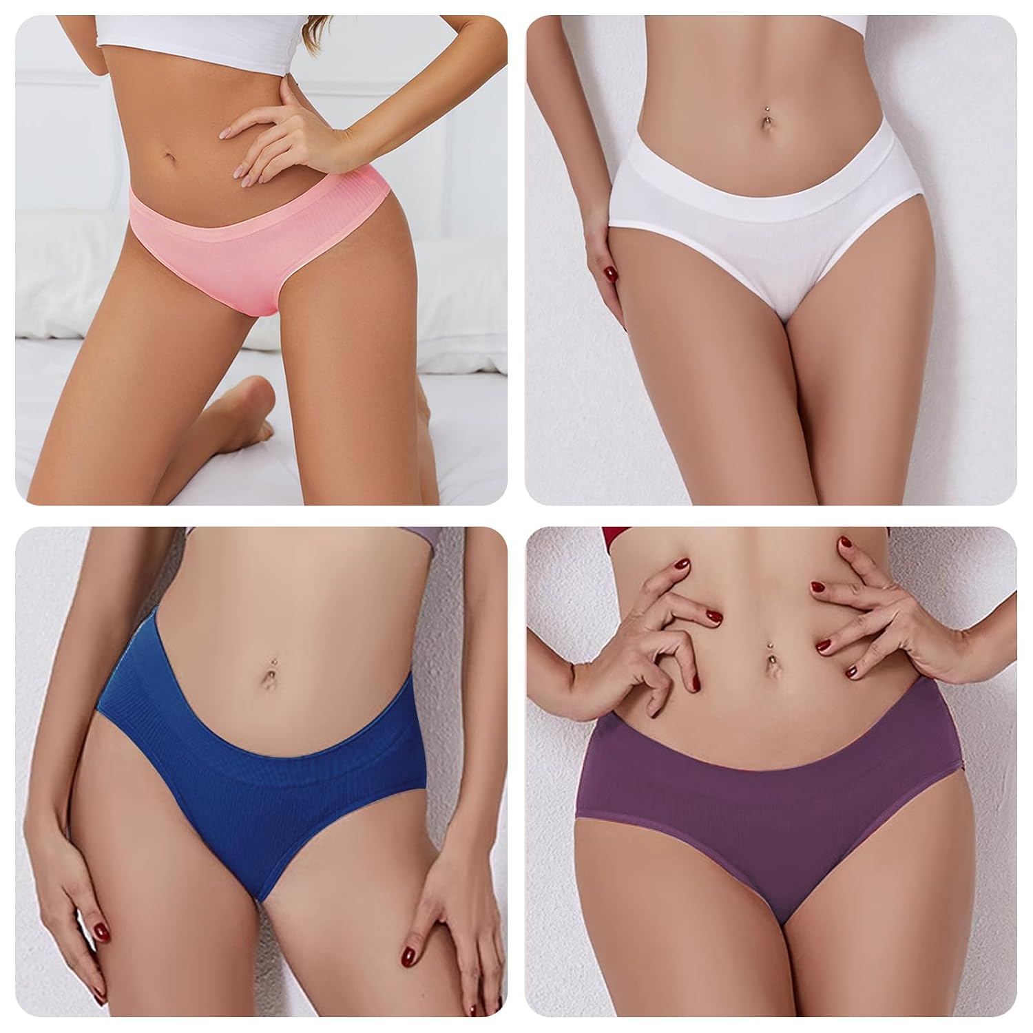 Dyienocs Ribbed Cotton Bikini Panties for Women — image 5