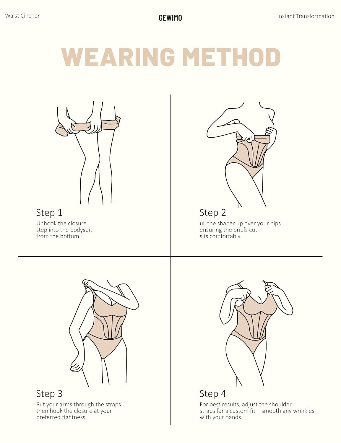 GEWIMO Seamless Tummy Control Shapewear Bodysuit — image 4