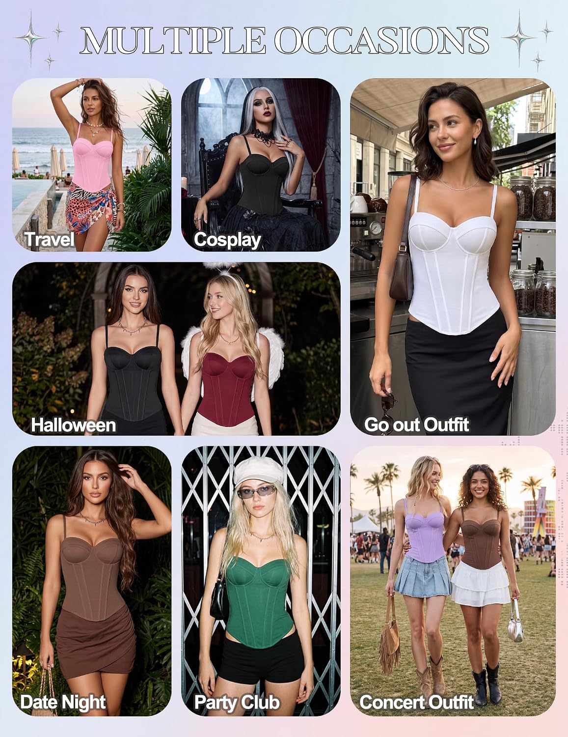 Avidlove Women's Corset Bustier Top with Underwire — image 5
