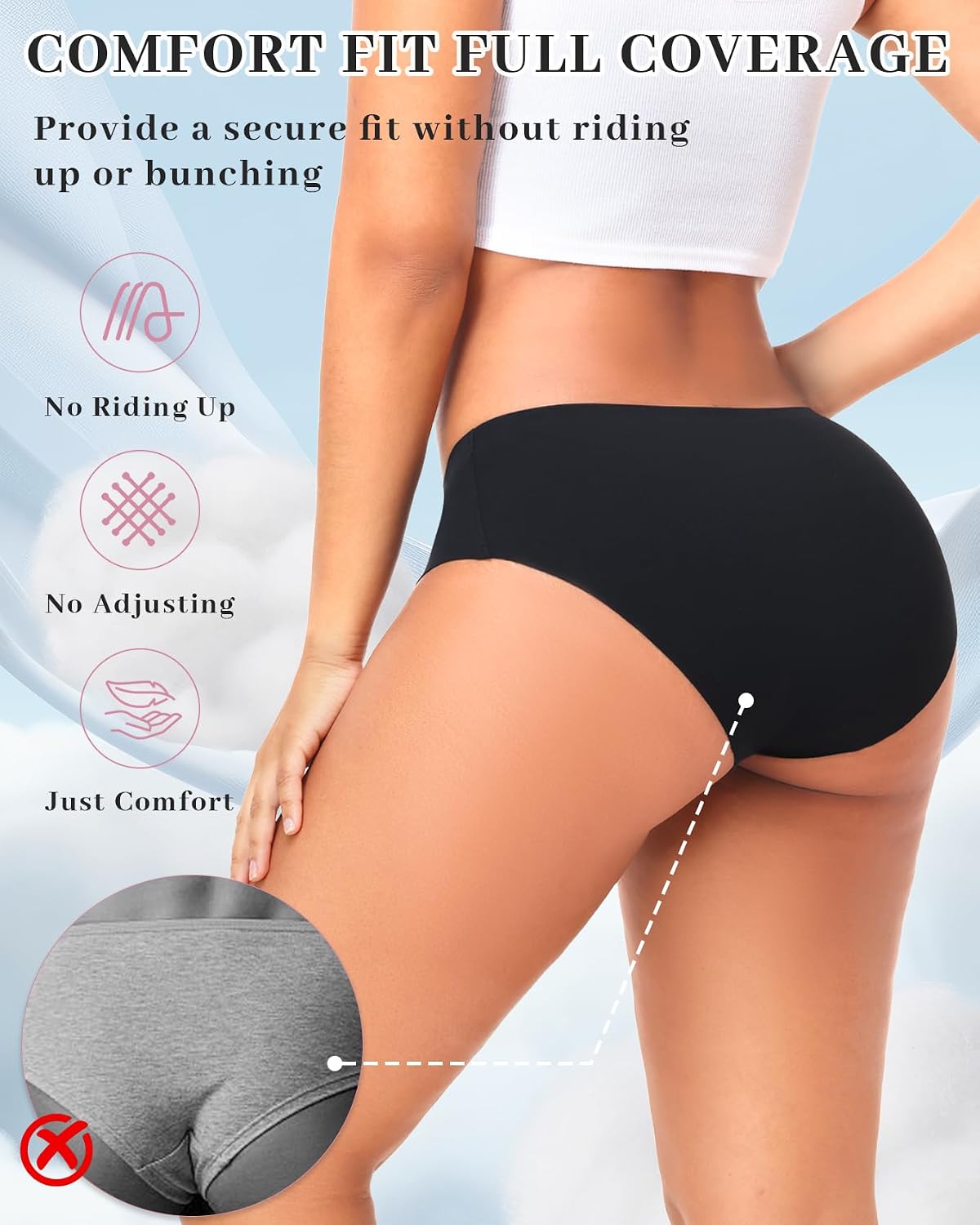 ARMOROSE Cotton Seamless Hipster Panties 5-Pack — image 5