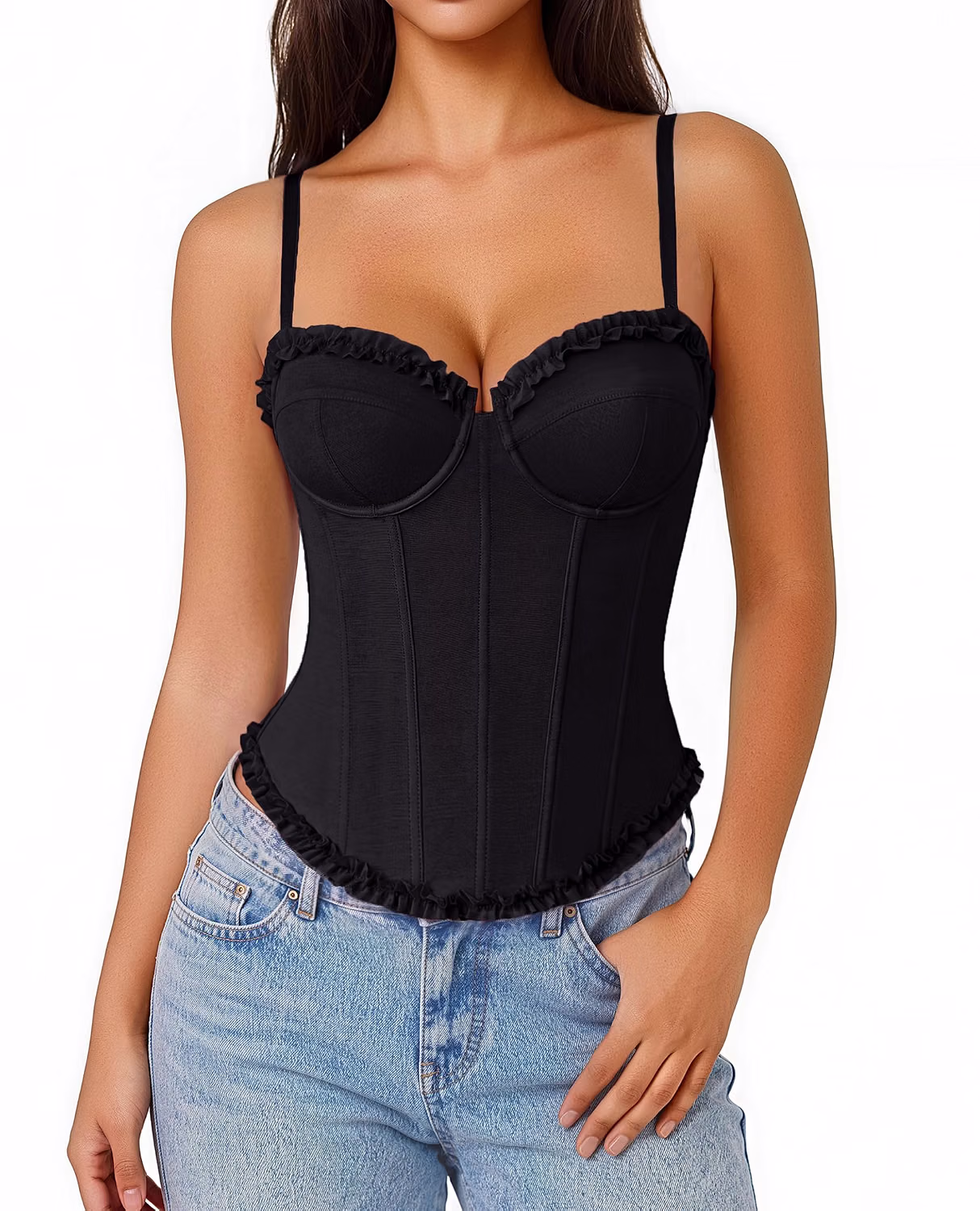Avidlove V Neck Underwire Corset Bustier Top