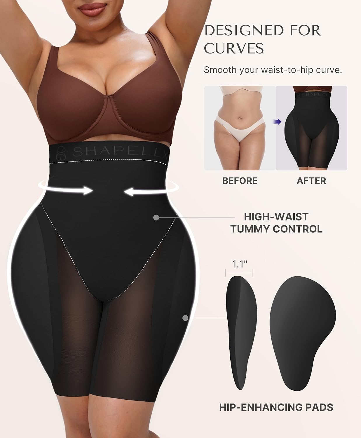 SHAPELLX High Waist Tummy Control Shapewear Shorts — image 2