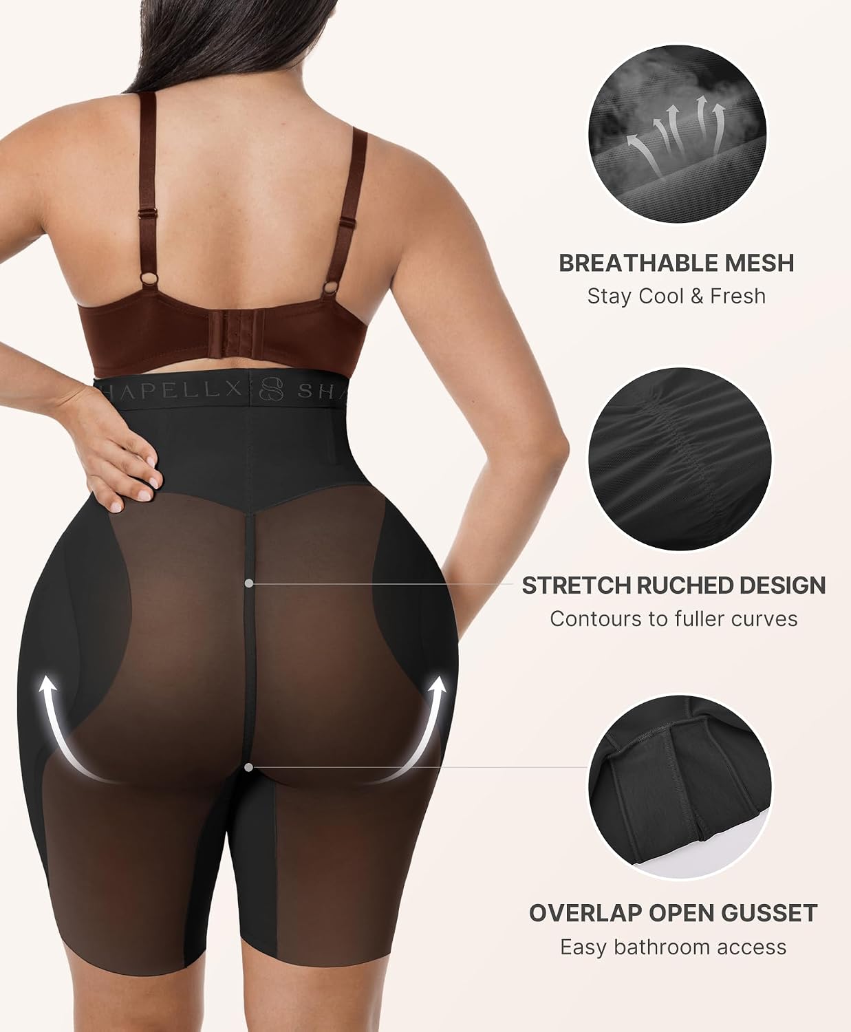 SHAPELLX High Waist Tummy Control Shapewear Shorts — image 4