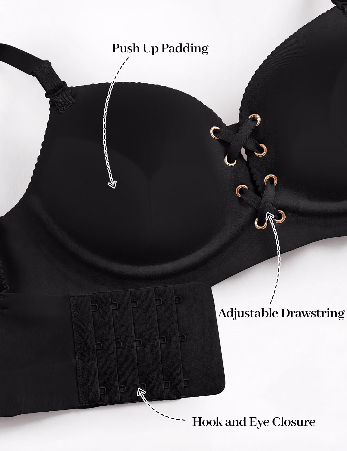 LUCKMEEY Wireless Lace-Up Push Up Bra — image 4