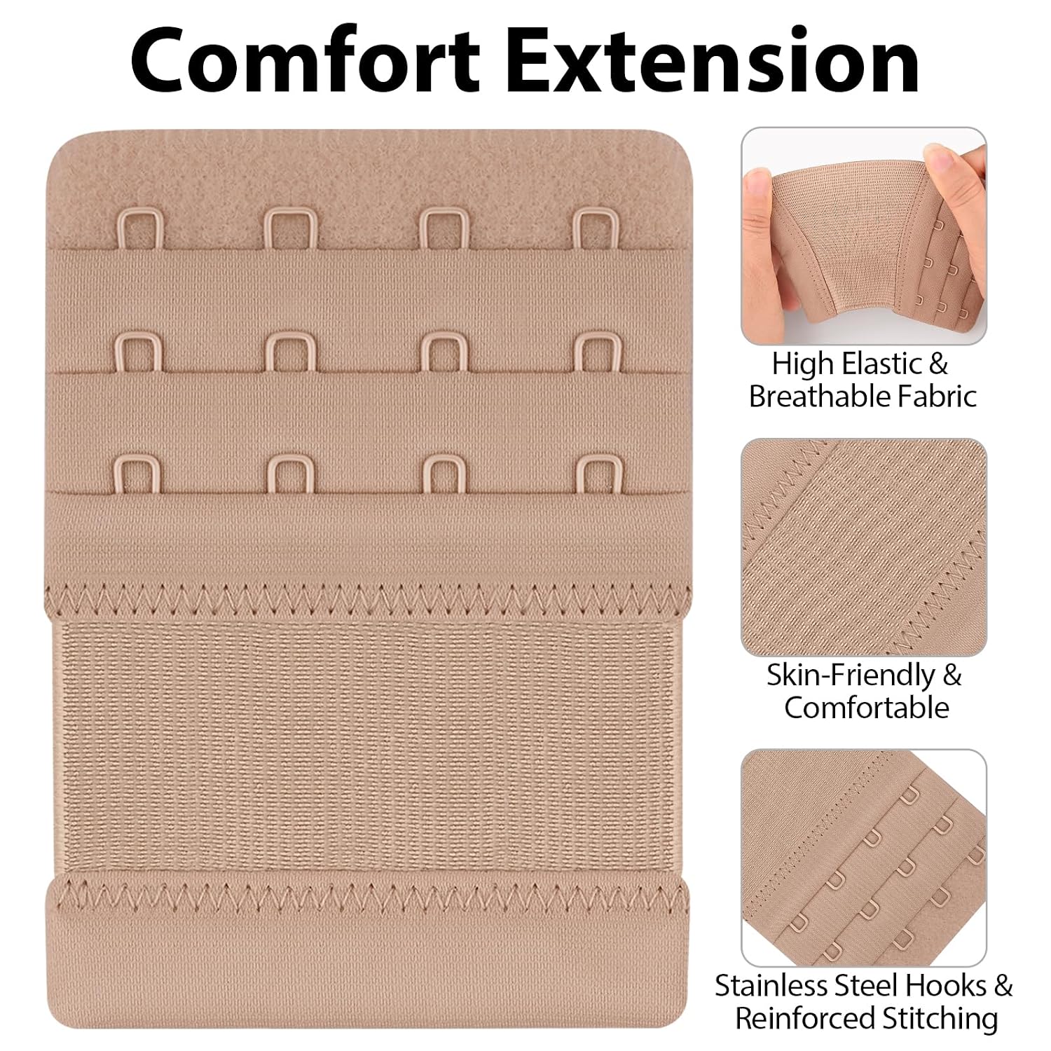 Vancle Women's 4-Hook Bra Extension Strap — image 4