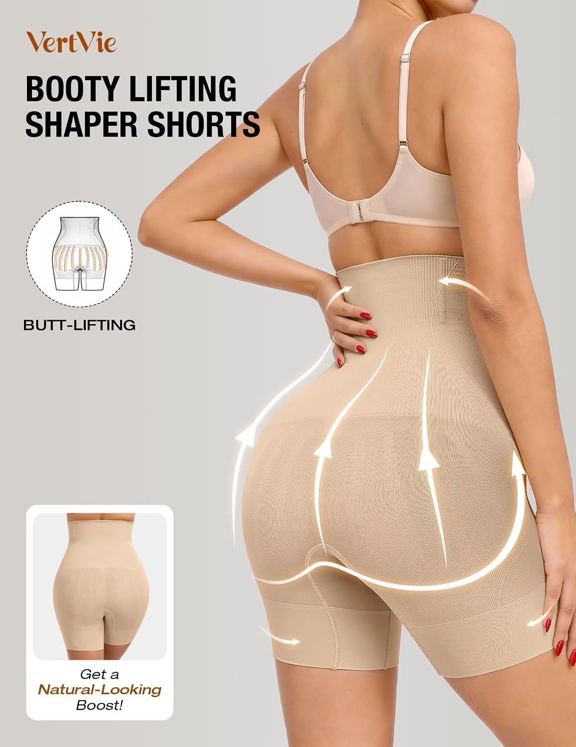 Vertvie High Waisted Tummy Control Shapewear Shorts — image 3
