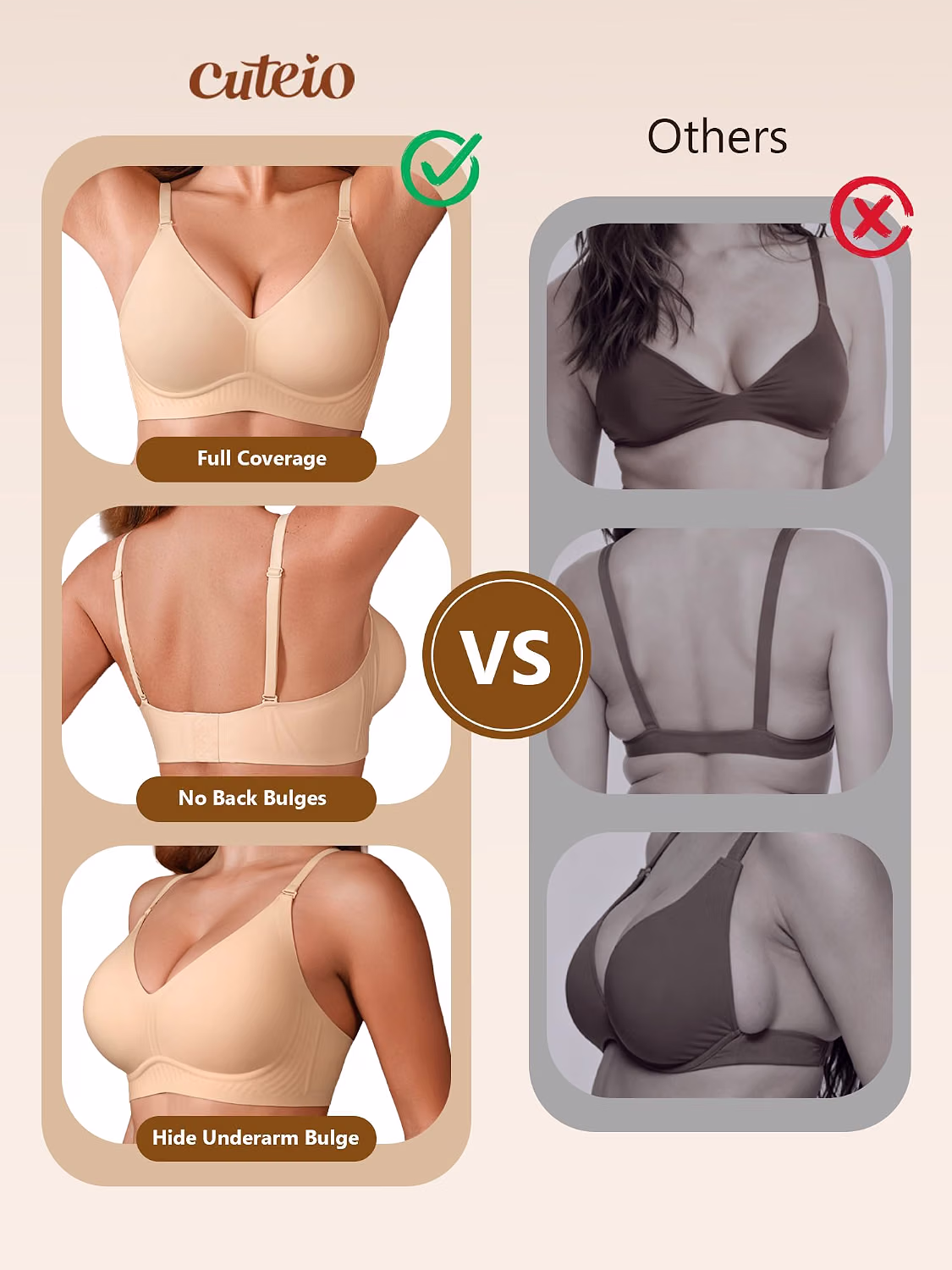 Cuteio Wireless Push Up Jelly Seamless Bra — image 5