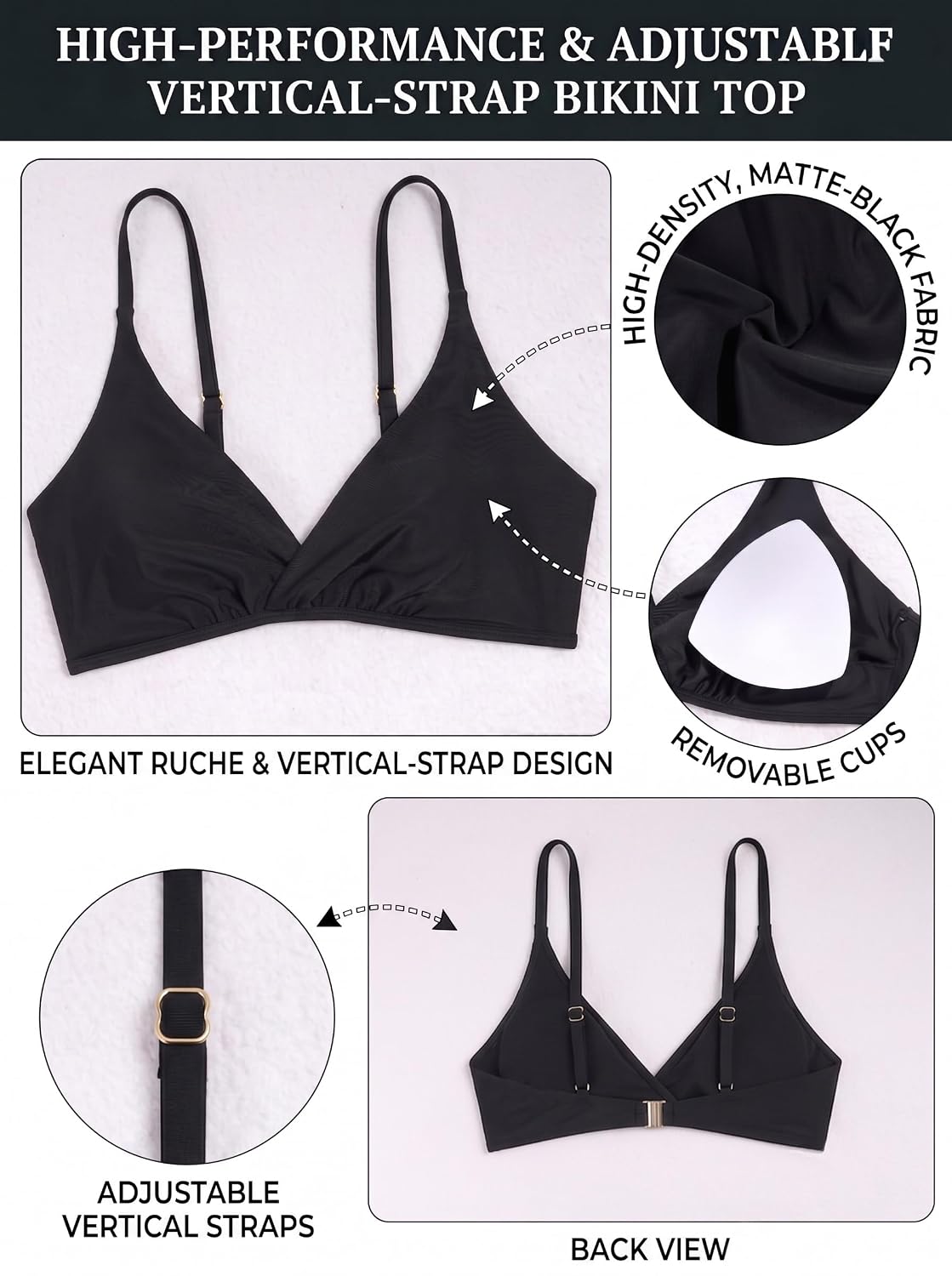 SWIMLANCE Ruched Front Bikini Top — image 7