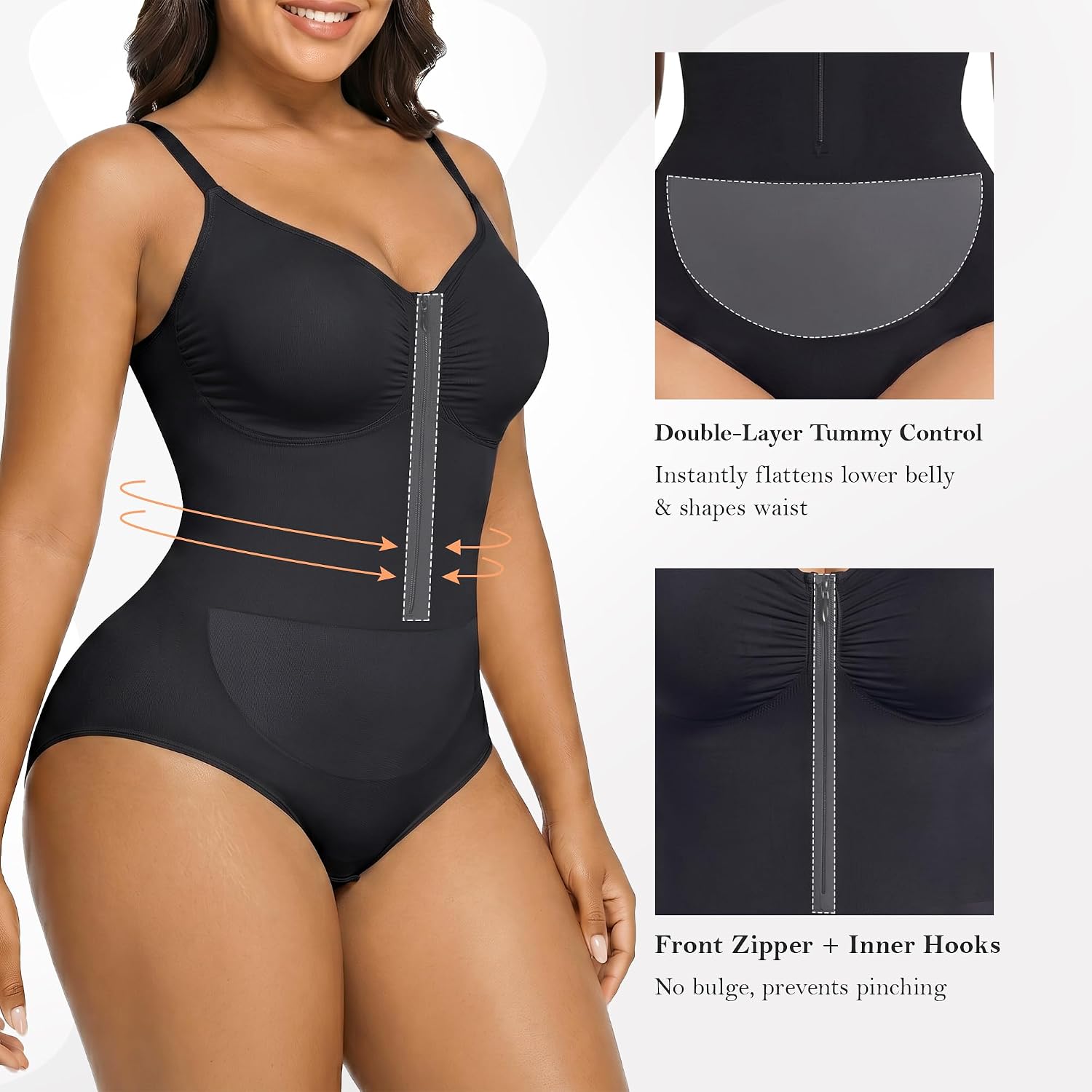 YIANNA Women's Double Tummy Control Bodysuit — image 2