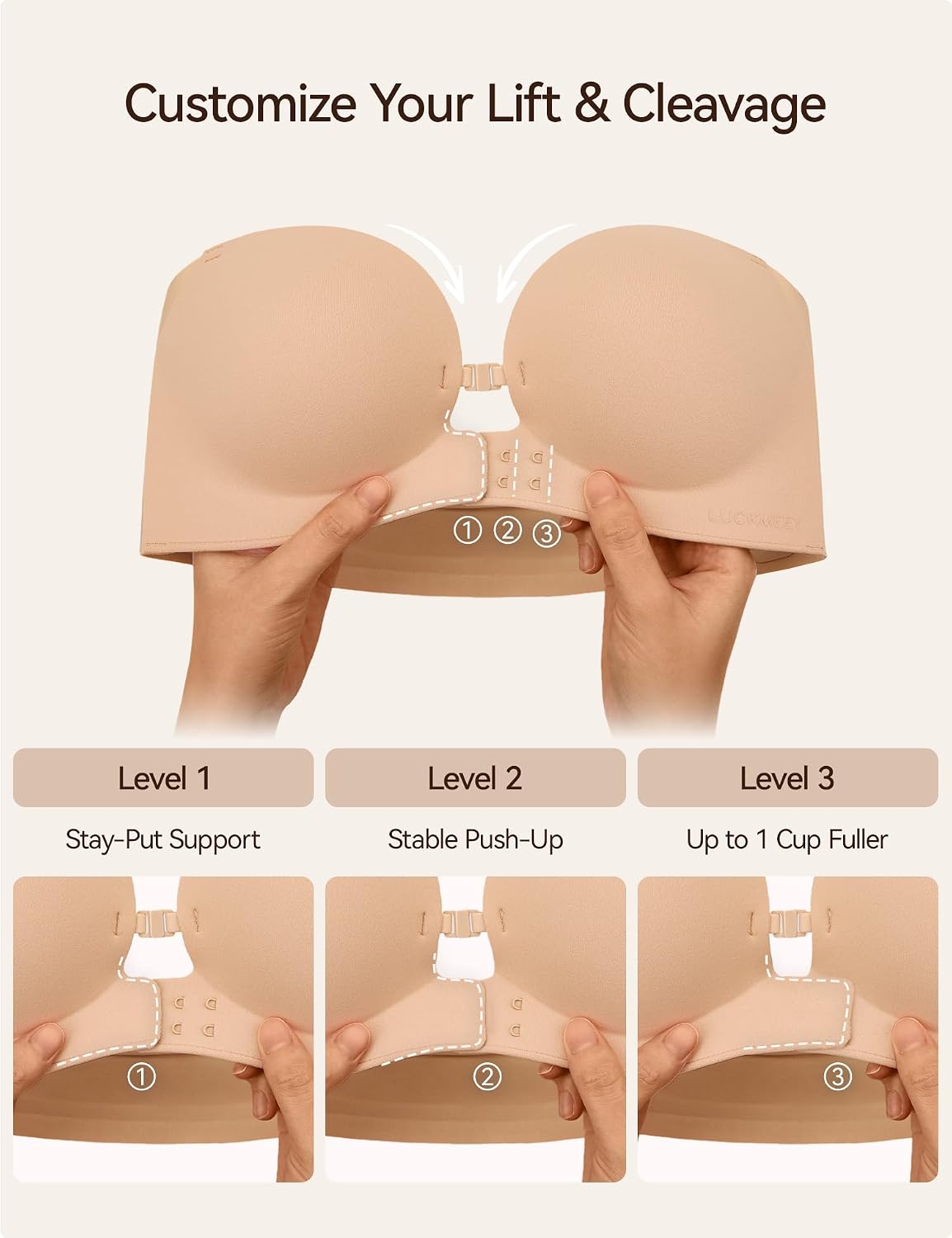 LUCKMEEY Seamless Strapless Push-Up Bra — image 3
