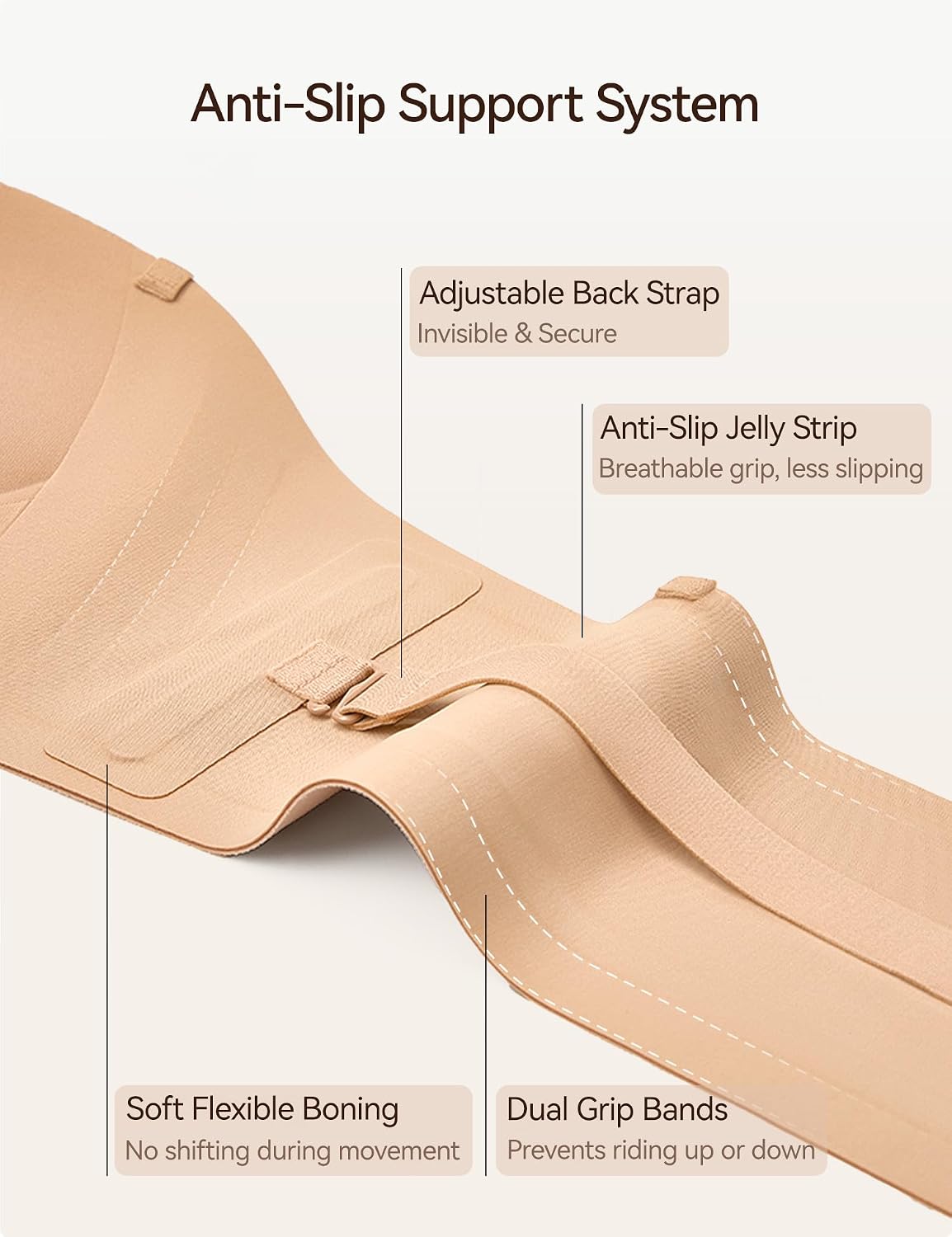 LUCKMEEY Seamless Strapless Push-Up Bra — image 4