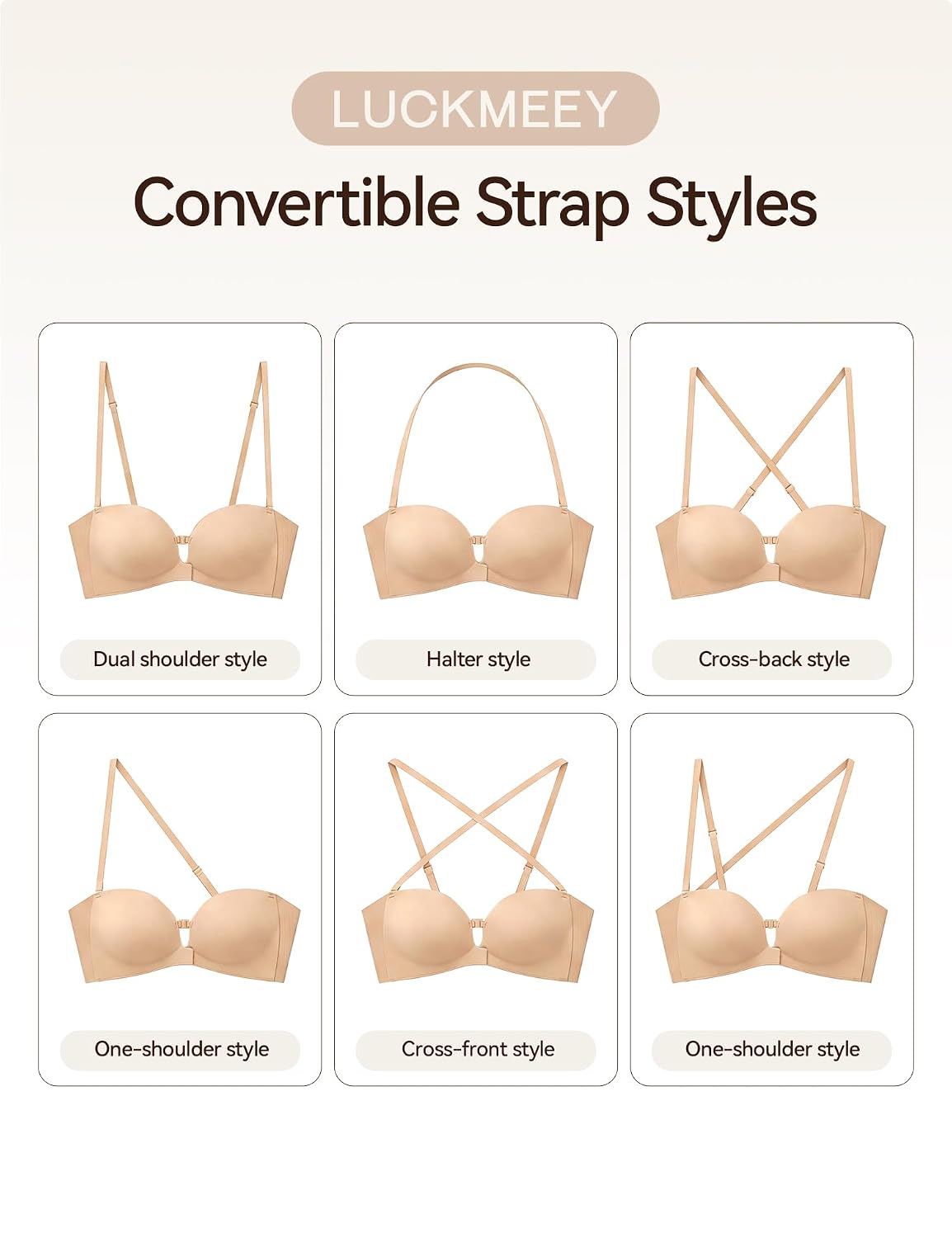 LUCKMEEY Seamless Strapless Push-Up Bra — image 6