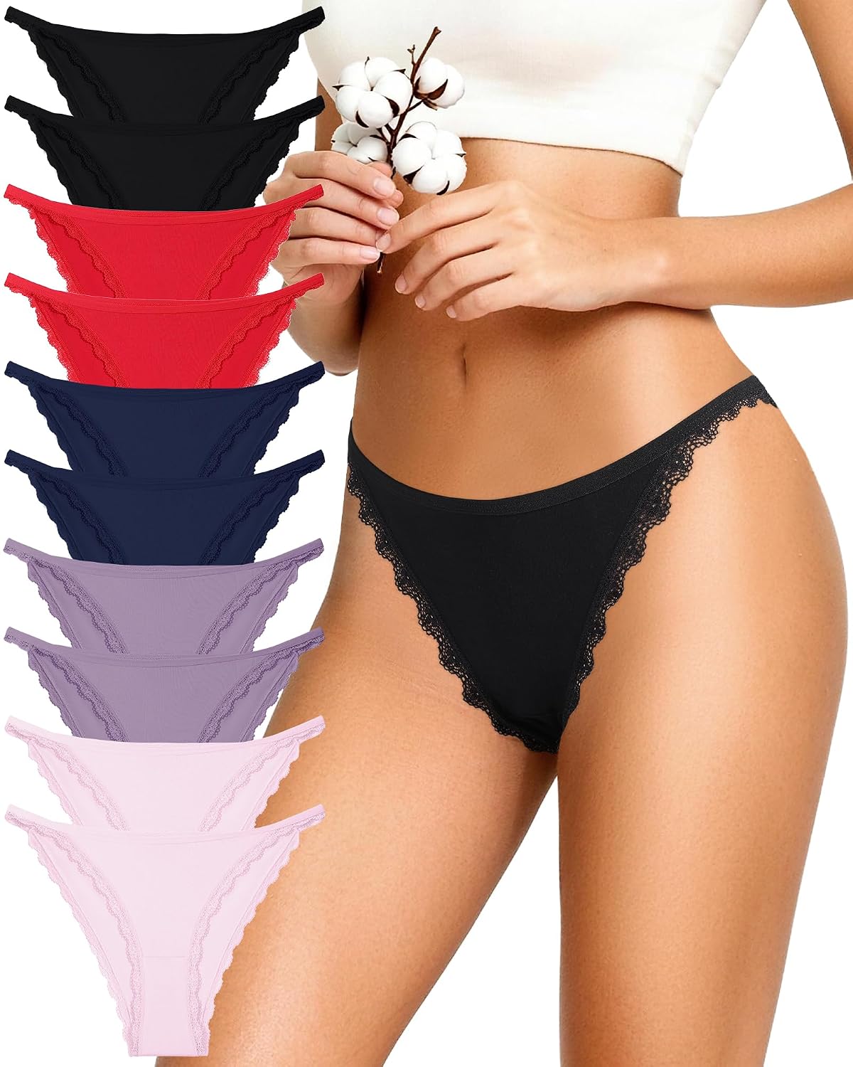 jujucute Women's Cotton Lace Brazilian Hipster Panties — image 10