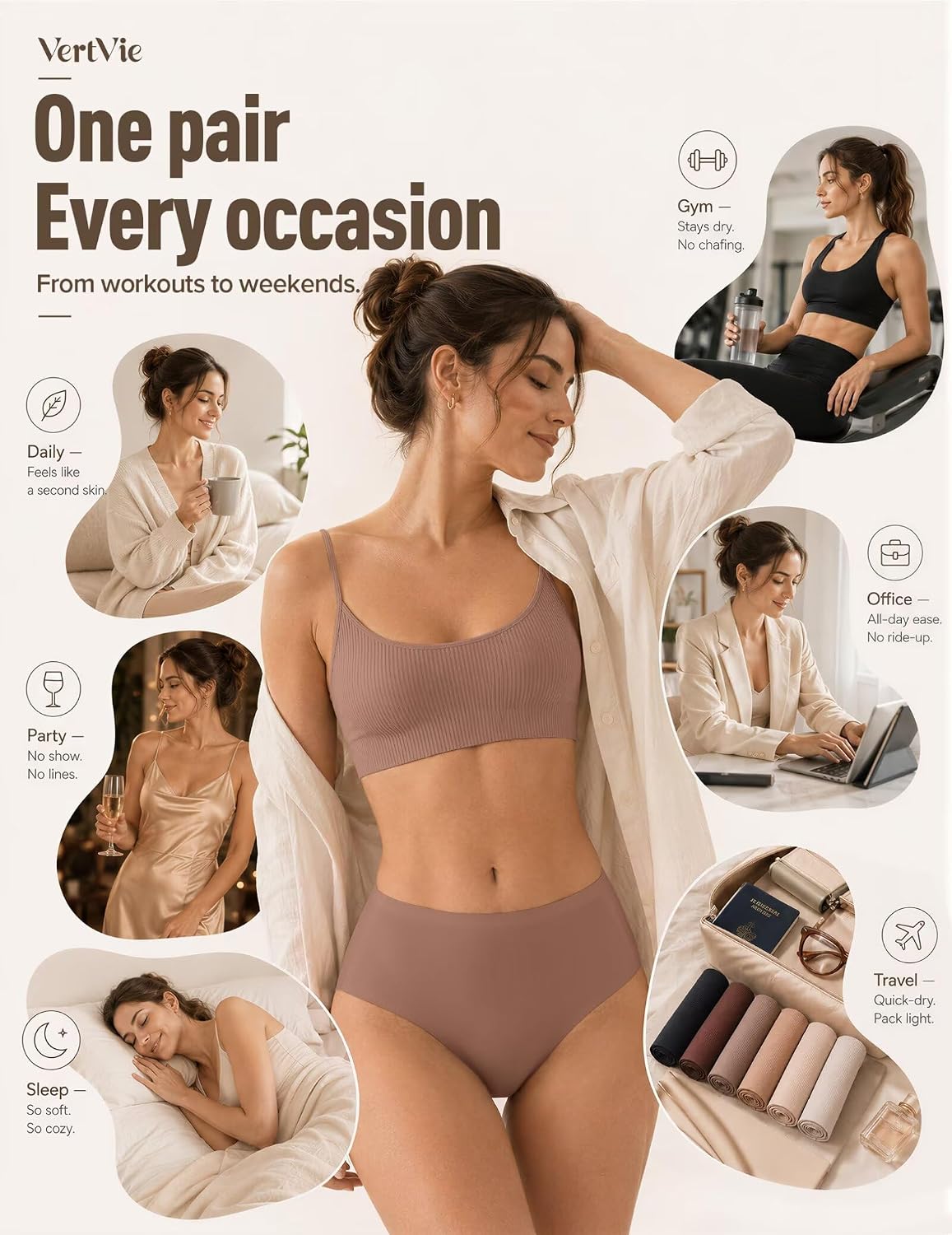 Vertvie Seamless No Show Hipster Panties — image 6