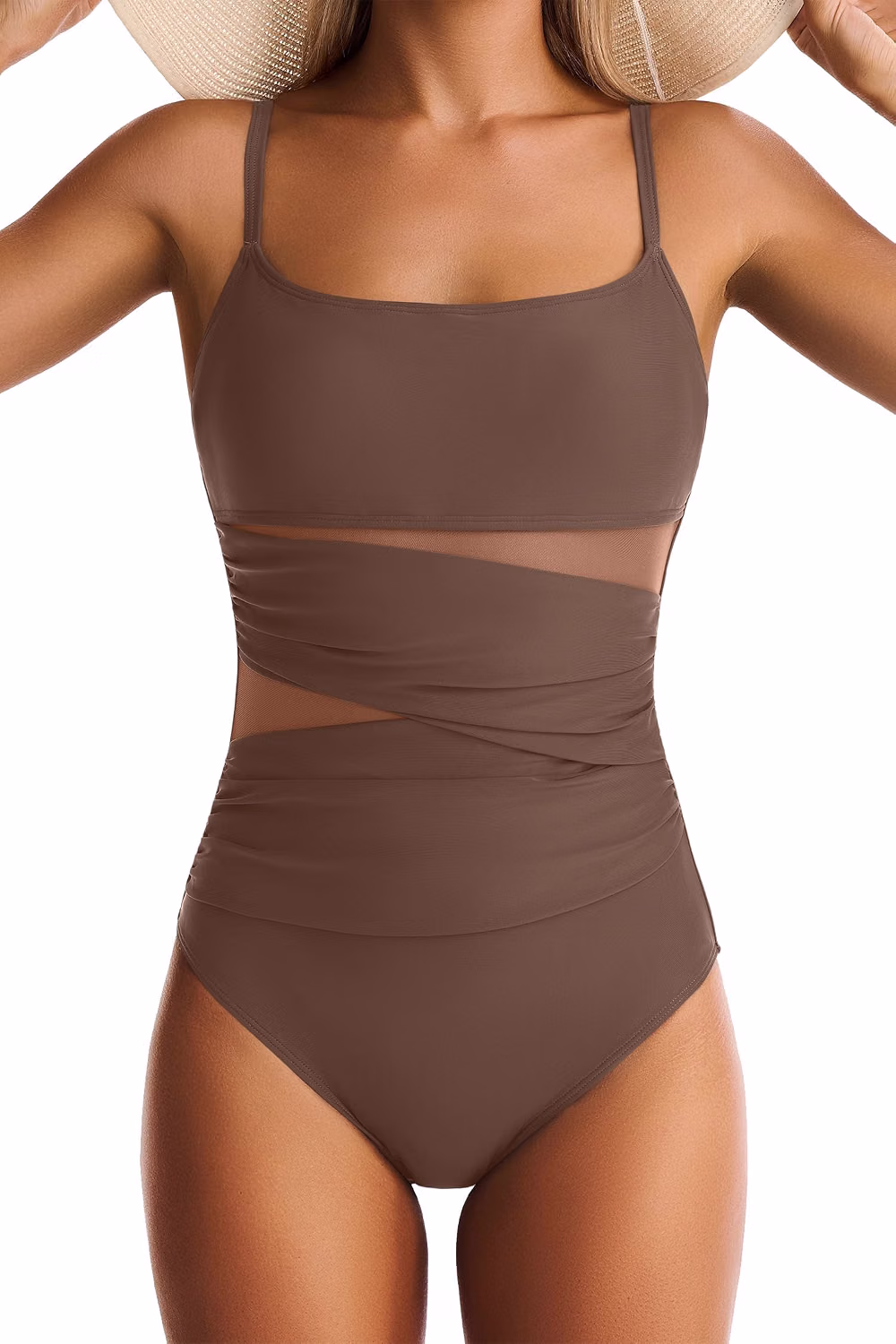 Women's Square Neck Tummy Control Swimsuit