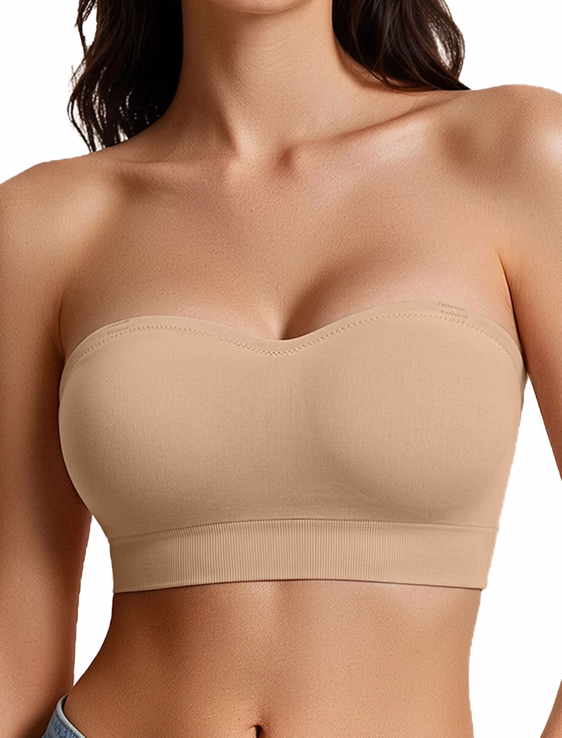 Showyoo Non-Slip Seamless Strapless Bra