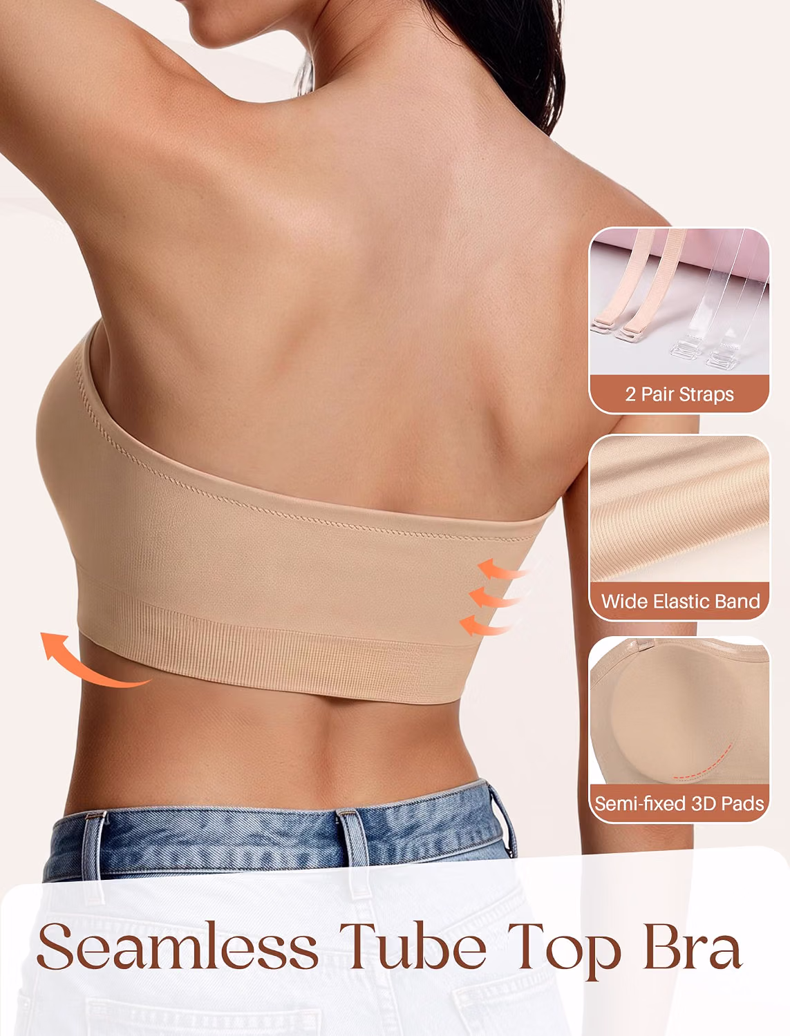 Showyoo Non-Slip Seamless Strapless Bra — image 3