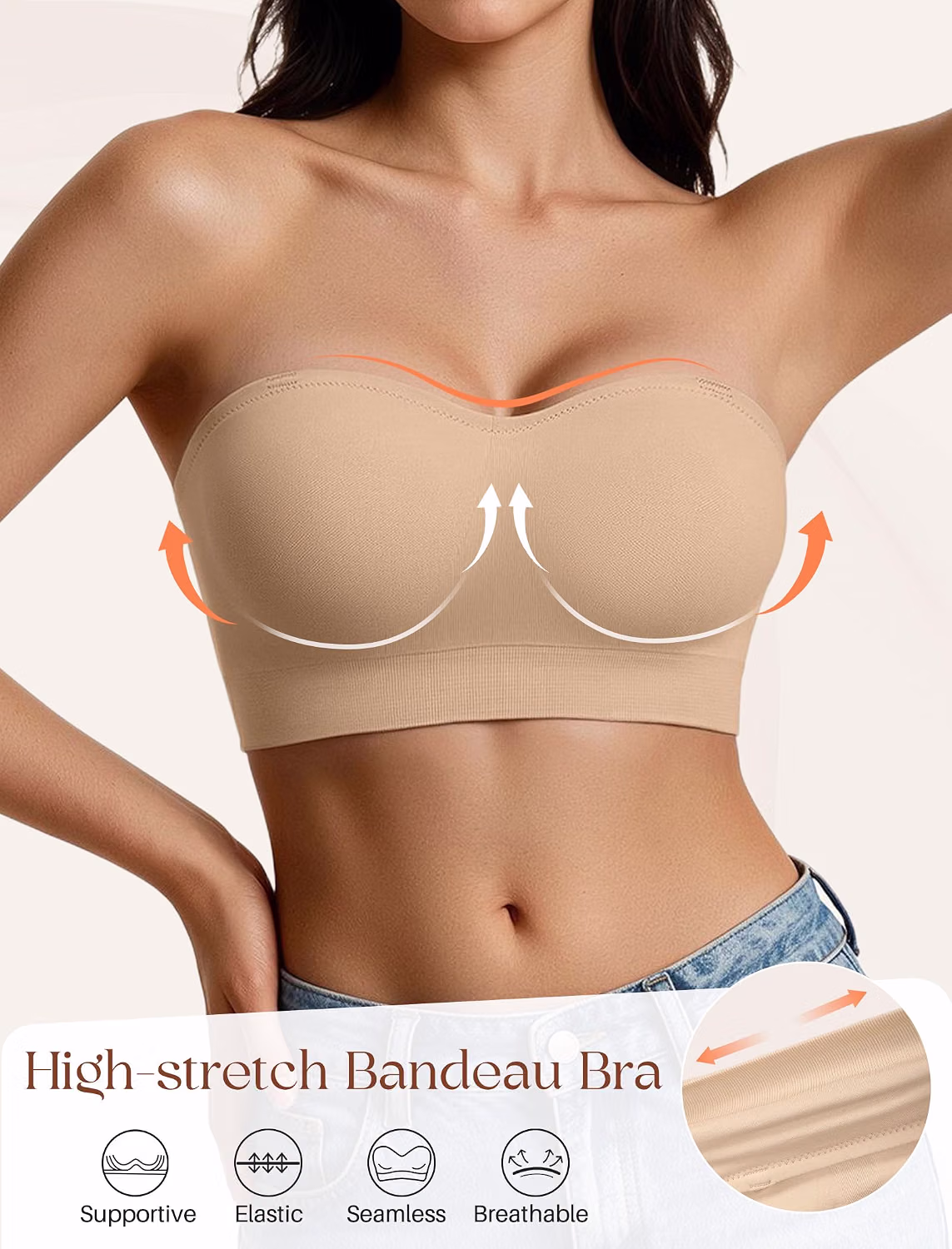 Showyoo Non-Slip Seamless Strapless Bra — image 4