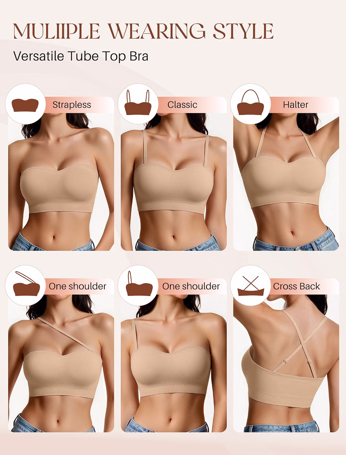 Showyoo Non-Slip Seamless Strapless Bra — image 6
