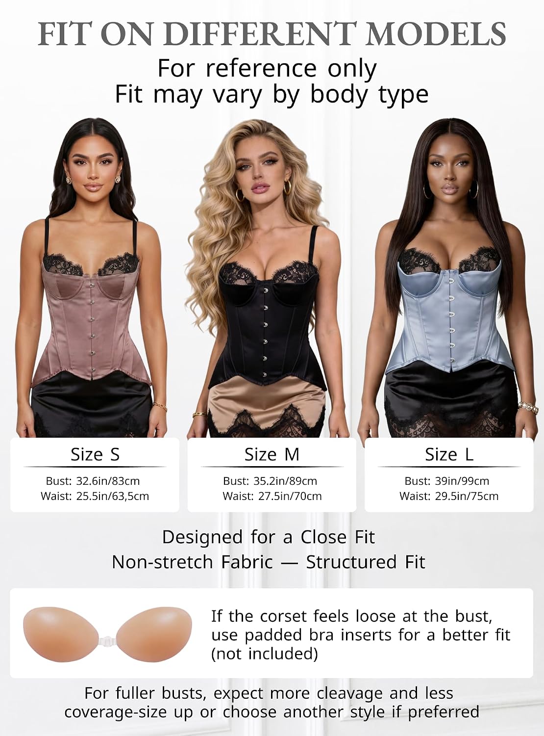 WS Waist Secrets Overbust Satin Corset with Lace Up Back — image 5